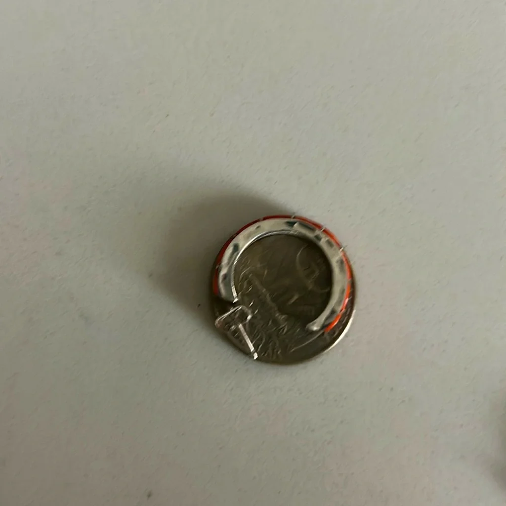 Sterling silver coral hoop earrings - Picture 3 of 5